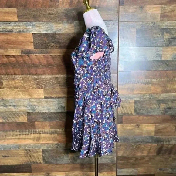 Band of the Free Coraline Purple Floral Crossover Mini Dress. Size Medium. NWT! - Picture 8 of 13